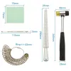 Rings Jewelry Measuring Tool Cleaning Tool Ring Sizer Mandrel Sticker Finger Gauge Ring Measuring Rubber Hammers Ring Clean Cloth