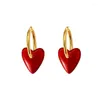 Dangle Earrings XIALUOKE 2024 Red Heart Drop For Women Personality Very Large Hoop Women's Party Jewelry Gift