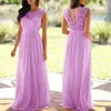 Casual Dresses 2024 Women Elegant Lace Patchwork Long Dress Female Solid Wedding Bridesmaid Party Maxi Robe Femme Vestidos S-5XL