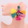 Grandi orecchini strass ciondola goccia orecchini lunghi nappa Boho India Earing per le donne frangia gioielli da sposa femminili Brincos regali 240131