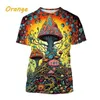 T-shirt da uomo Fungo Stampa 3D T-shirt da uomo e da donna Modello vegetale O-Collo Manica corta Foresta Moda Casual Top unisex T-shirt oversize