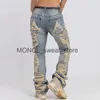 Heren Jeans Harajuku Gescheurd Verzwakt Gat Blauw Gewassen Jeans Broek voor Mannen en Vrouwen Zakken Streetwear Casual Baggy Denim BroekH24131