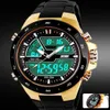 Skmei hommes Sport montres militaire décontracté Sport montre pour hommes Quartz-montre étanche Silicone horloge mâle S THOCK Relogio Mascul292Q