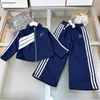 New kids Tracksuits baby jacket suit Size 110-160 Long sleeved zippered jacket and wide leg pants Jan20