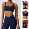 Yoga Outfit Hearuisavy Stretch Women Shockproof Workout Underwear Naked Feeling Running Bra Beautiful Back Push Up Gym Top