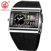 OHSEN Brand LCD Digital Dual Core Watch Waterproof Outdoor Sport Watches Alarm Chronograph Backlight Black Rubber Men Wristwatch L328e
