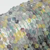Loose Gemstones Natural Multiple Color Fluorite Faceted Round Beads 6mm