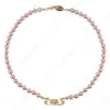 Saturnalhalsband Pearl Pärled Diamond Tennis Halsband Kvinna Silverkedjor Vintage Trendy Style Desigenr smycken278i