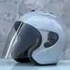 Hełmy motocyklowe Mężczyźni i kobiety Otwarty przylot kasku na twarz Ram4 Pearl Grey Half Helmetsummer Sezon wyścigowy Casco Casque