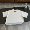 Dames T-shirt Designer runway-stijl met kleurrijke kleuren met regenboogprint en korte mouwen T-shirt OS drop shoulder JV8U