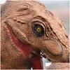 Party Masks Carnival Halloween Drgaon Dinosaur Latex Mask Fur Mane Rubber Animal Masquerade kostym Rolig galen X0803 Drop Delivery Dhhur