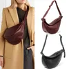 Coulisse 2022 Donne Slouchy Banana Crossbody Bag Lady Vino Rosso Nero Colore Borse a tracolla a tracolla Cerniera Mezza Luna PU Petto in pelle267o