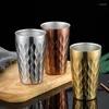 Mokken Creatief Patroon Dubbellaags Bier Dikker Roestvrij Staal Koffie Koude Dranken Kopjes Anti-val Thuis Drinkware Tumbler