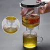 Tea Pots Heat Resistant Glass Tea Pot Tea Infuser Chinese Kung Fu Tea Set Kettle Coffee Glass Maker Convenient Office Tea Sets 240124