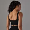 lu Yoga Damen-BH, figurbetont, Tanktop für Damen, Workout, Fitness, ll, BH-Top, Damen, Push-up, nahtlos, Kreuzrücken, Sport-Tankunterwäsche, Laufen, Fitnessstudio, Schwarz, 6621