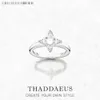 Stjärna stapelbara ringeurope stil fina juveler för kvinnor vintermärke romantisk gåva i 925 sterling silver 240125