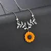 Korean personality necklace pearl sun flower feminine fashion sunflower pendant301x