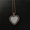 Ожерелья с подвесками, сублимационные пустые подвески в форме сердца с цепочкой из бисера, расходные материалы для трансферной печати, могут вращаться, 15 шт., Lot272z