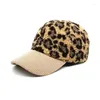 Bola bonés outono inverno veludo leopardo impressão quente casquette boné de beisebol ajustável ao ar livre snapback chapéus para homens e mulheres 240