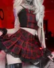 Saias pretas shorts xadrez vermelho Mulheres harajuku renda de renda chique shorts góticos punk lolita feminina estretwear alta cintura 2024