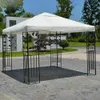 Shade 3x3m Auvent de Remplacement pour Gazebo Auvent de Remplacement à 2 Niveaux Couverture Supérieure Grill Toit de Gazebo Imperméable Résistant aux UV Auvent de Gazebo YQ240131