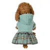 Vestuário para cães mais veludo quente inverno filhote de cachorro vestido menina roupas chihuahua yorkies vestidos saia usar um chapéu ins estilo pequeno médio cães