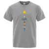 T-shirts pour hommes Système solaire cosmique Planètes Imprimer manches courtes Hommes Street Casual Tee Vêtements Lâche Surdimensionné T-shirt Mâle Été Coton Tops