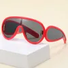 Neue trendige PC Einteilige Sonnenschatten-Sonnenbrille Mode Unisex Street Foto Farbe konkav geformt