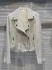 女性用ジャケット高品質2024秋冬のデザイナーファッションダイヤモンドビーズジッパーショートジャケット