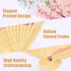 Decorative Figurines 4 PCS Chinese Japanese Silk Folding Fan Wooden Shank Classical Dance High Quality Tassel Elegent Female Home Decoration