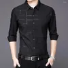 Męskie koszule 2024 projektanta marki w paski męskie dla mężczyzn odzież Koreańska moda koszula z długim rękawem luksusowa sukienka koszulka 139