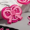 Висячие серьги FishSheep, модные розовые акриловые серьги в форме сердца Барби для девочек, серьги-подвески на высоком каблуке с бантом и звездой, женские ювелирные изделия, подарки