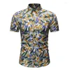 Chemises décontractées pour hommes 2024 Summer Chemise à manches courtes Hawaiian Top Print Designer T-shirt de luxe Vêtements de Noël Mode coréenne Hommes