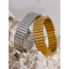 Bracciale Yhpup impermeabile in metallo con catena in acciaio inossidabile ampio braccialetto da polso personalizzato placcato oro platino gioielli alla moda da donna