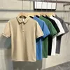 Polo da uomo 2024 Polo estiva in puro cotone Casual Tinta unita Slim Fit Abbigliamento di marca di moda