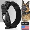 Hundhalsar Leases Airtag Dog Collar med handtag Taktisk hundkrage för stora medelstora hundar Militär hund med metallspänne för stora hundar