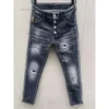 Heren denim jeans zwart gescheurde broek mode skinny gebroken stijl fiets motorfiets rock revival jeans