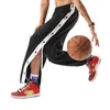 Men's Pants Men Tear Away Basketball High Split Snap Button Active Athletic Jogger Sweatpants Casual Lounge Pant With Pocket