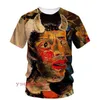 Camisetas para hombres Picasso Pintura al óleo Impresión 3D Arte HD Graffiti Personalidad Moda Hombres y mujeres Cuello redondo Manga corta Calle Camiseta casual