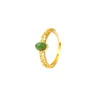 Klusterringar grön jade ring justerbar ädelsten lyx charms snidade kvinnor charm 925 silver gåvor present designer naturlig smycken sten