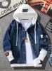 Zogaa Mens Fall Hooded Denim Jacket Trend Slim Stilig Fallwinter Baseball AllMatch Casual Clothes Streetwear 240130
