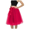 Skirts Layered Knee Length Tulle Skirt Elegant Pleated Tutu Womens Vintage Lolita Petticoat Ball Gown Faldas Mujer Saia Jupe