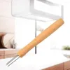 Fourchettes Outils de cuisson durables Ensemble de 4 pommes de terre en acier inoxydable avec manche en bois de hêtre Brochettes de maïs réutilisables Peeling pour