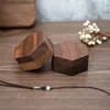 Jewelry Pouches Retro Box Walnut Wooden Love Gift Ring Storage Earring Necklace Display Engagement