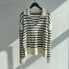 Dames Truien Msfancy Gebreide Trui Dames Vintage Zwart En Wit Geruite Trui Met Lange Mouwen 2024 Mujer Chic V-hals Casual Tops