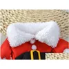 Dog Apparel Xs To Xxl Christmas Pet Clothes With Hat Year Party Decorations Red Winter Cats Accessories Sweet Santa Claus Cosplay Lo Dh8Fd