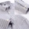 Camicie casual da uomo Camicia a maniche lunghe da uomo in puro cotone scozzese a righe Oxford da lavoro di alta qualità