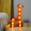 Nattlampor tecknad söt giraff led ljus djur bordslampor batterikraft markeringsskylt för barn barn rum sovrum barnkammare