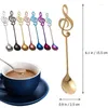 Cuillères à café Note de musique cuillère acier inoxydable tête ronde lait remuant thé Dessert crème glacée sucre accessoires de table