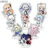 Keychains 9st/Set Game Honkai Star Rail Keychain Asta 7 mars Bailu Akryl Söt karaktär Pendant Key Ring Smycken för fanssamling